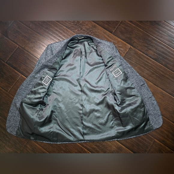 CHRISTIAN DIOR Monsieur Mens Jacket Silk Tweed Blue Grey 42L - Picture 8 of 12